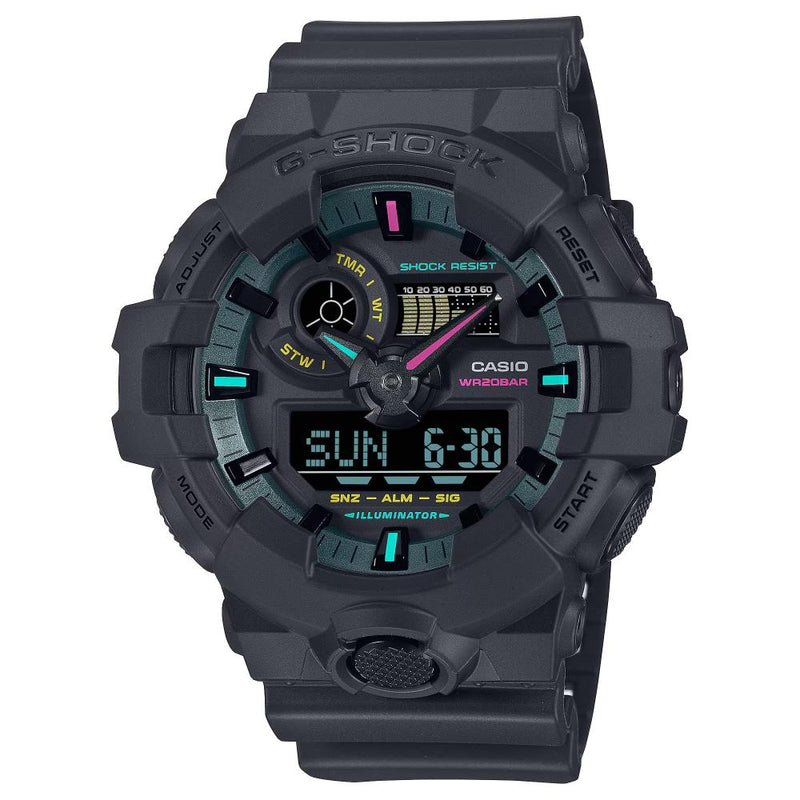 CASIO G-SHOCK Multi-Fluorescent Black Men's Watch |GA-700MF-1ADR