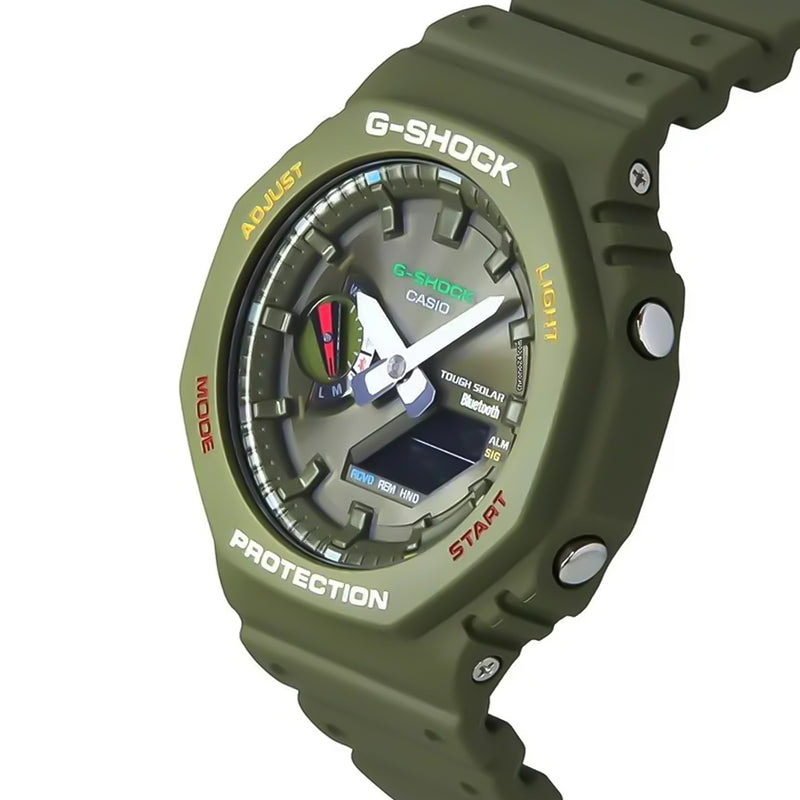 CASIO G-SHOCK "TOUGH SOLAR" SMARTPHONE LINKED GREEN DIAL MENS WATCH | GA-B2100FC-3ADR