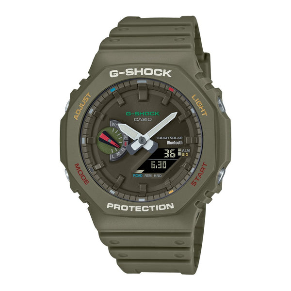 CASIO G-SHOCK "TOUGH SOLAR" SMARTPHONE LINKED GREEN DIAL MENS WATCH | GA-B2100FC-3ADR