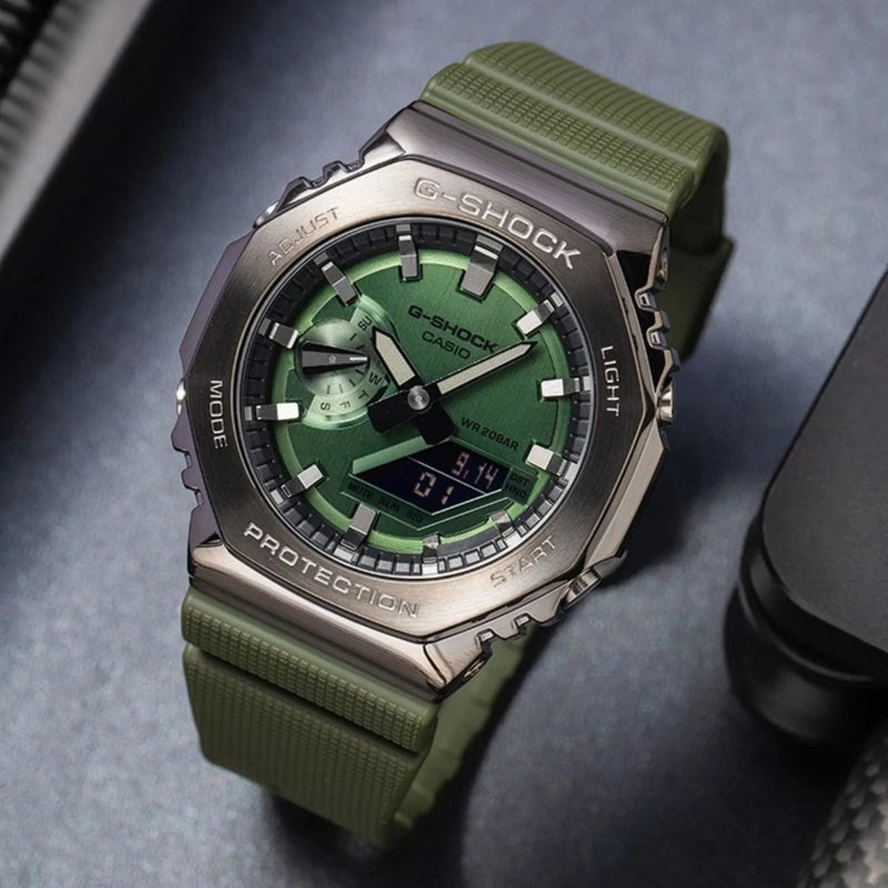 Casio G-Shock Analog-Digital Green Dial Men's Watch GM-2100B-3ADR