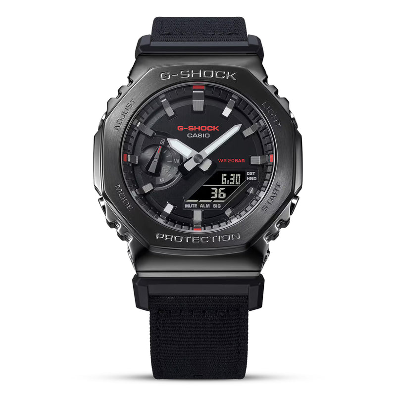 Casio G-Shock Analog-Digital Black Nylon Strap Watch | GM-2100CB-1ADR