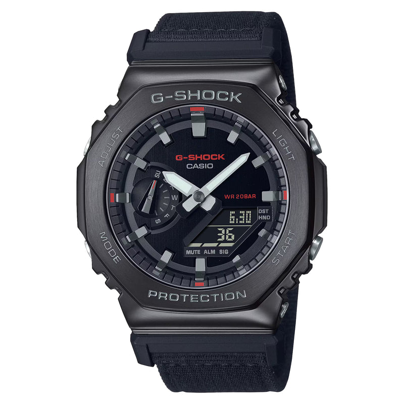 Casio G-Shock Analog-Digital Black Nylon Strap Watch | GM-2100CB-1ADR