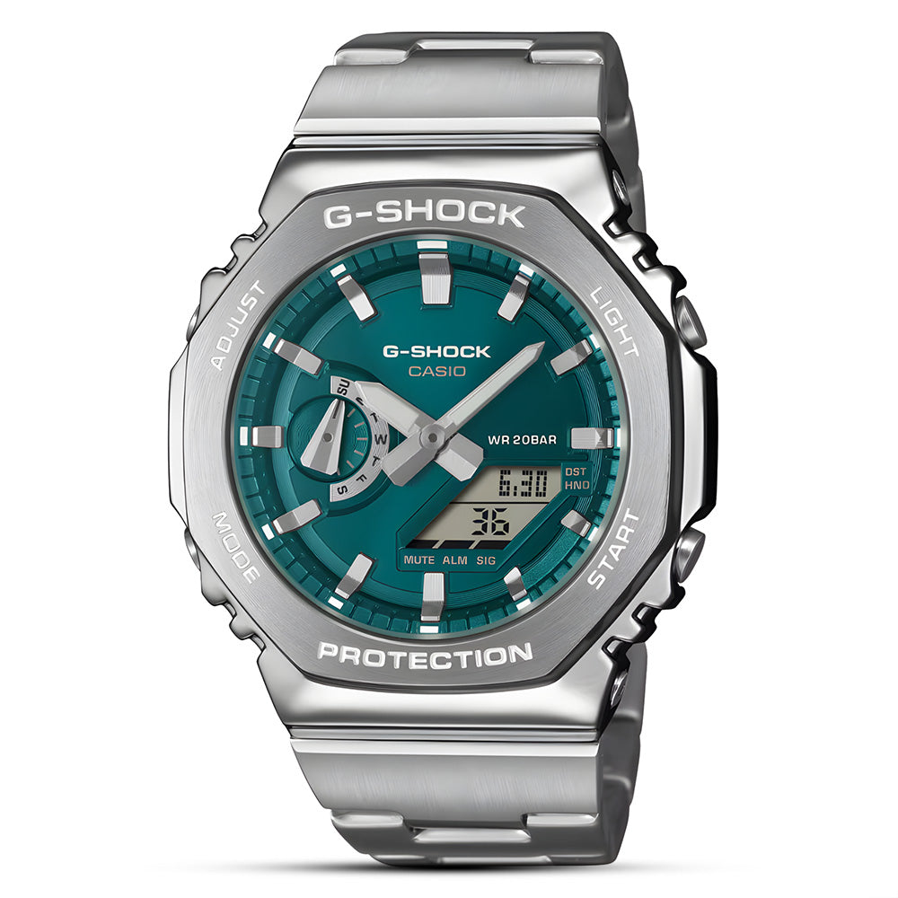 Casio G-Shock Analog-Digital Teal Dial Men's Watch | GM-2110D-3A1DR