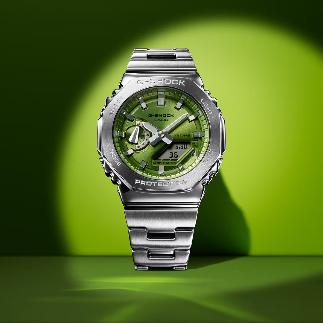 CASIO G-SHOCK G-STEEL EDITION GREEN DIAL MEN'S WATCH | GM-2110D-3ADR