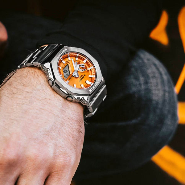 CASIO G-SHOCK G-STEEL EDITION ORANGE DIAL MEN'S WATCH | GM-2110D-4ADR