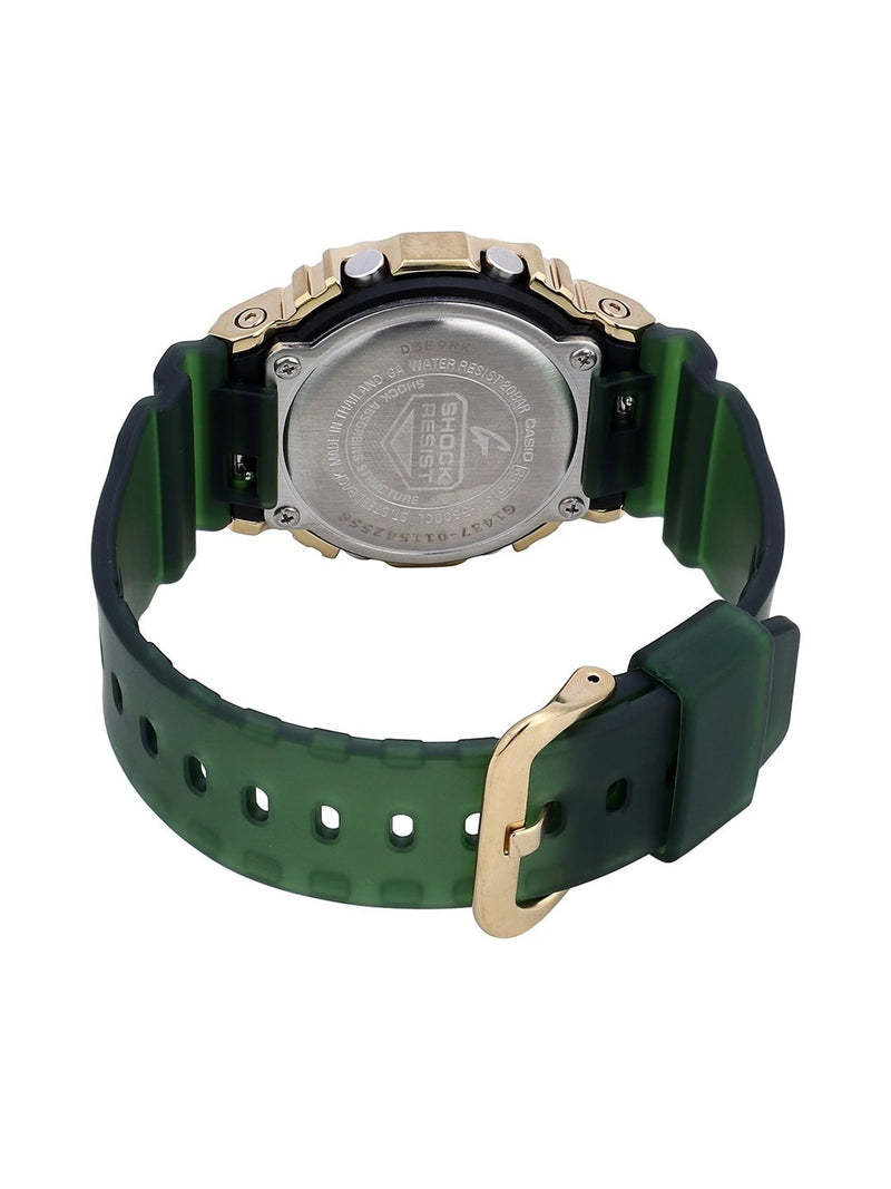 Casio G-Shock Digital Gold Tone Bezel Green Strap Watch | GM-5600CL-3DR