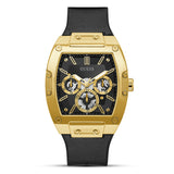 GUESS Black and Gold-Tone Square Multifunction Men's Watch| GW0202G1