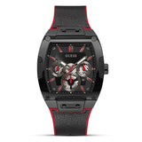 GUESS Analog Black Dial Leather Men's Watch | GW0202G7