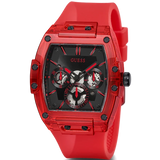 Guess Phoenix Red Multi-function Clear Strap Men's Watch GW0203G5