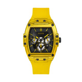 Guess Yellow Multi-function Clear Silicon Strap Men's Watch | GW0203G6