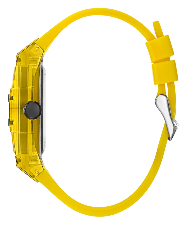 Guess Yellow Multi-function Clear Silicon Strap Men's Watch GW0203G6