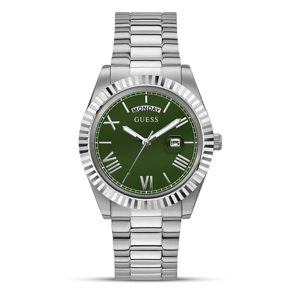 Guess Connoisseur Day-Date Green Dial Men's Watch | GW0265G10