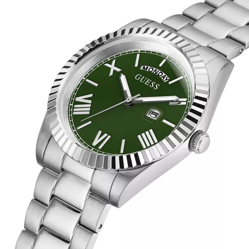 Guess Connoisseur Day-Date Green Dial Men's Watch | GW0265G10