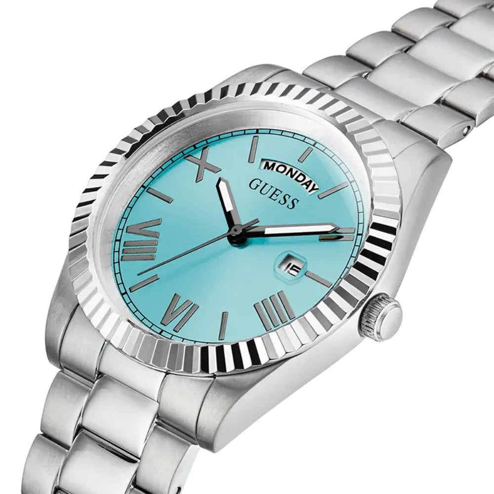 Guess Connoisseur Day-Date Aqua Ice Blue Dial Men's Watch GW0265G11