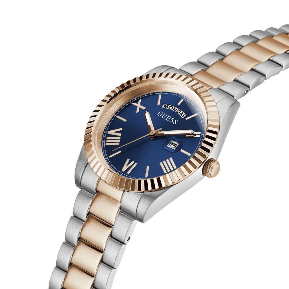 Guess Connoisseur Two Tone Blue Dial Men's Watch GW0265G12