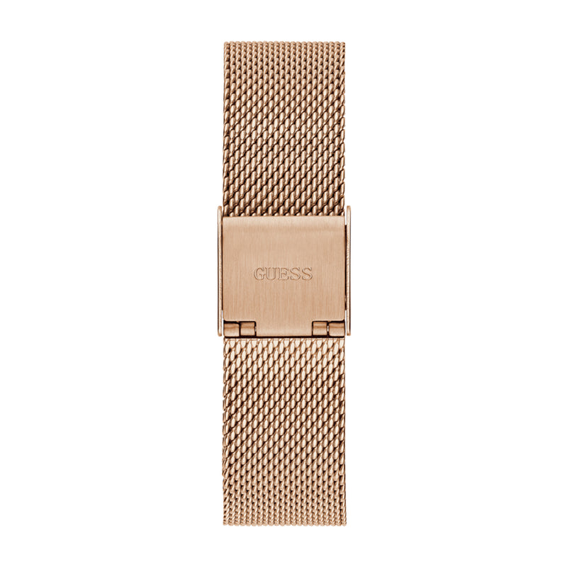 Guess Burgundy Rose Gold Dial Mesh Strap Ladies Watch | GW0354L3