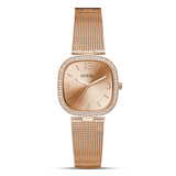 Guess Burgundy Rose Gold Dial Mesh Strap Ladies Watch | GW0354L3