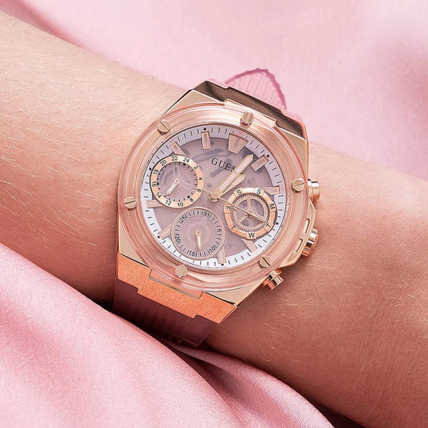 Guess Active Life Multifunction Pink Dial Ladies Watch | GW0409L3