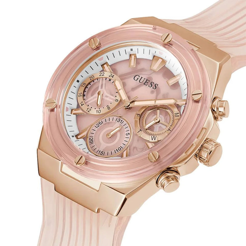 Guess Active Life Multifunction Pink Dial Ladies Watch | GW0409L3