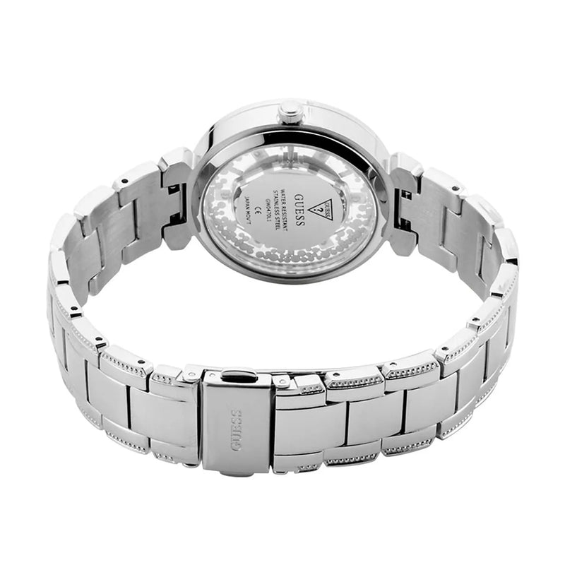 Guess Crystal Clear Silver Dial Ladies Watch | GW0470L1