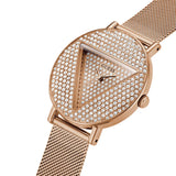 Guess Iconic Triangle Rose Gold Dial Ladies Watch | GW0477L3