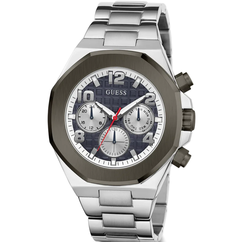 GUESS  Silver-Tone Multi-function Grey Dial Men's Watch| GW0489G1