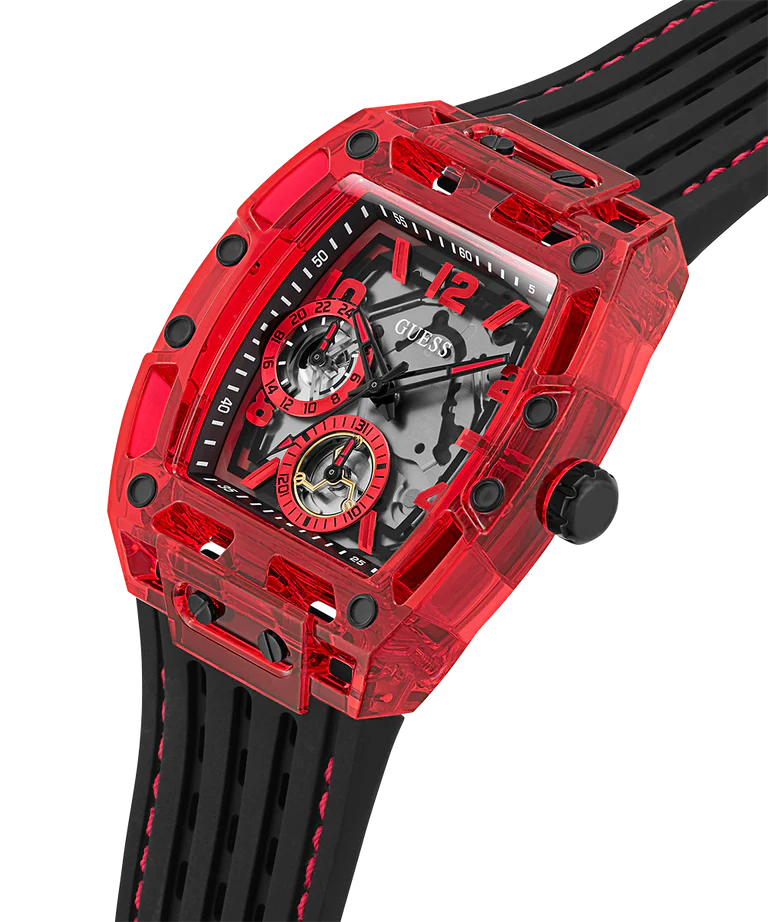 GUESS Black-Red Multifunction Men's Watch| GW0499G4