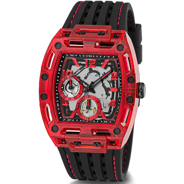 GUESS Black-Red Multifunction Men's Watch| GW0499G4