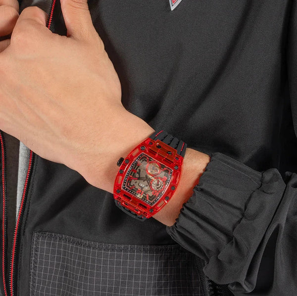 GUESS Black-Red Multifunction Men's Watch| GW0499G4