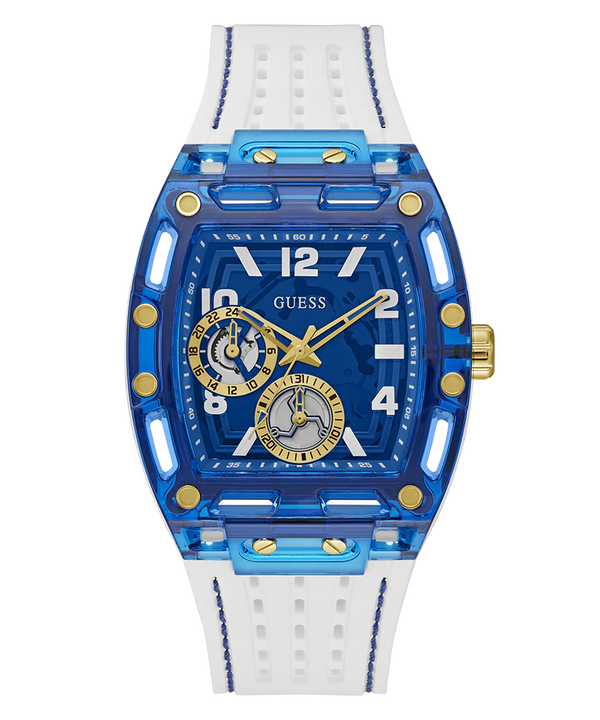 GUESS White Blue Multi-function Men's Watch | GW0499G6