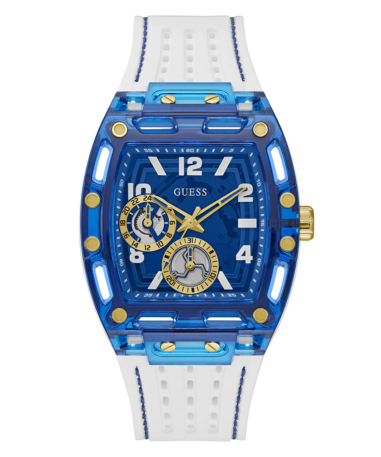 GUESS White Blue Multi-function Men's Watch | GW0499G6