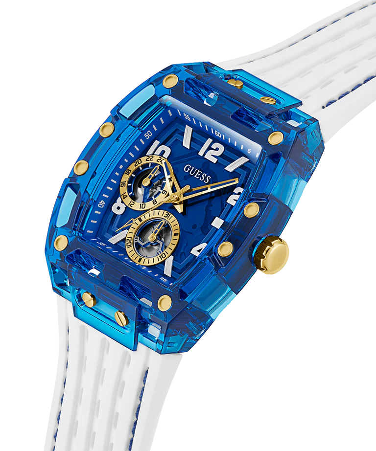 GUESS White Blue Multi-function Men's Watch | GW0499G6