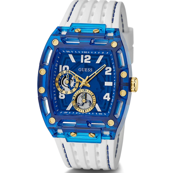 GUESS White Blue Multi-function Men's Watch | GW0499G6