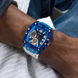 GUESS White Blue Multi-function Men's Watch | GW0499G6