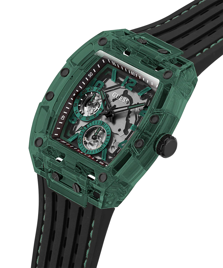 GUESS Black Green Multi-function Men's Watch| GW0499G7