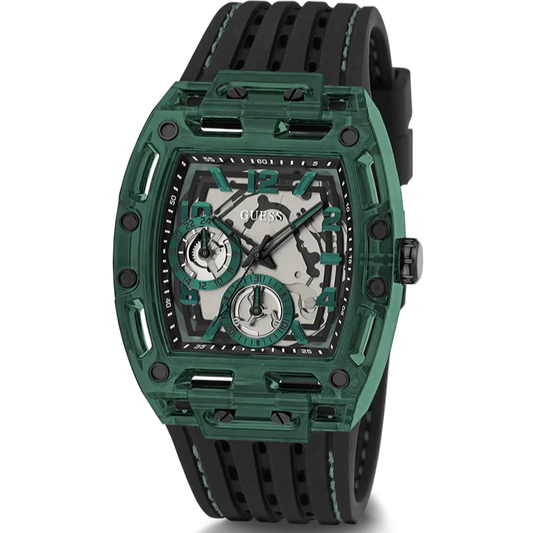 GUESS Black Green Multi-function Men's Watch| GW0499G7