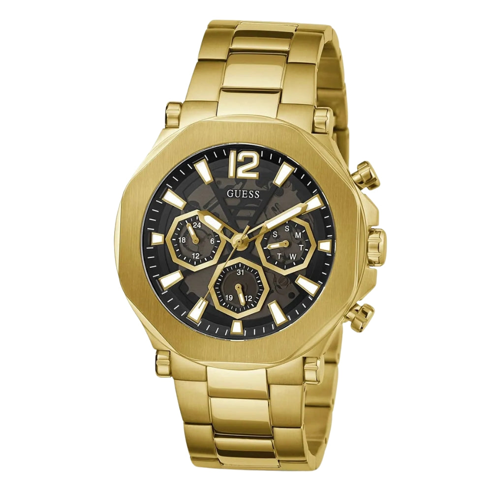 Guess Edge Gold Tone Black Dial Men's Watch GW0539G2