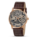 Guess Mechanical Coffee Dial Leather Strap Men's Watch | GW0570G2