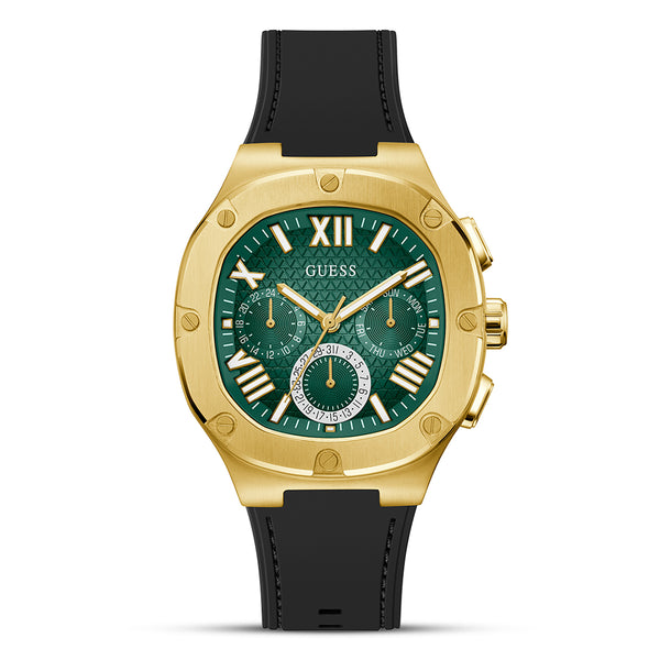 Guess Gold Tone Multi-function Green Dial Men's Watch| GW0571G3