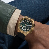 Guess Gold Tone Multi-function Green Dial Men's Watch| GW0571G3