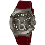 Guess Mens Burgundy Gunmetal Multi-function Watch GW0571G4