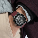 Guess Mens Burgundy Gunmetal Multi-function Watch GW0571G4