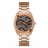 Guess Cubed Chocolate Brown Dial Ladies Watch | GW0607L3