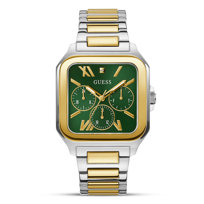 Guess Dress Multifunction Square Green Dial Men's Watch | GW0631G1