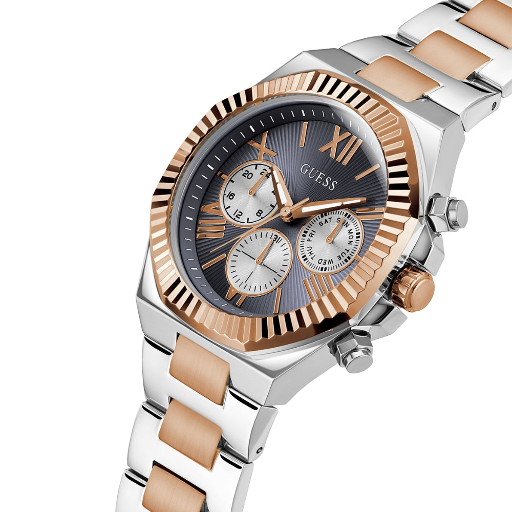 Guess Equity Two Tone Grey Dial Men's Watch GW0703G4