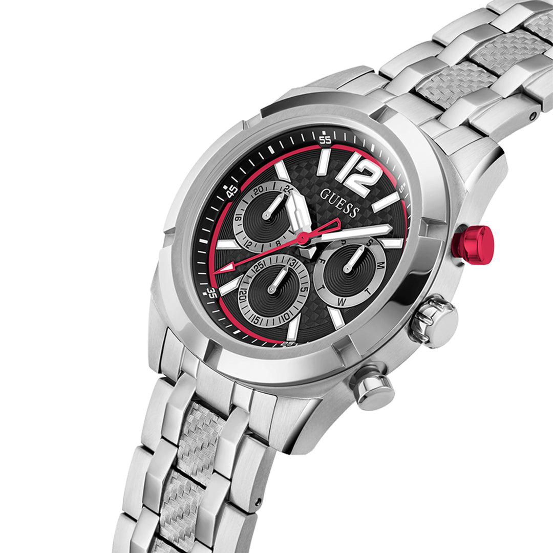 Guess Multifunction Textured Black Dial Men's Watch | GW0714G1