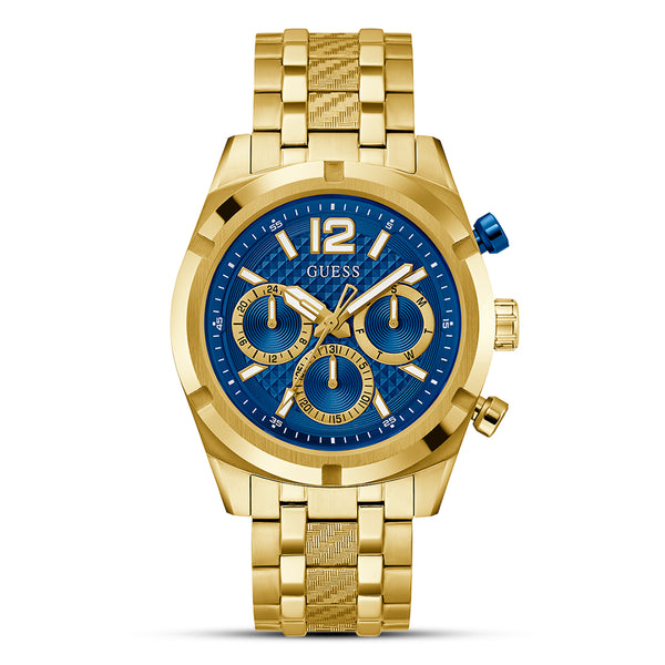 Guess Multifunction Gold Tone Blue Dial Men's Watch | GW0714G2