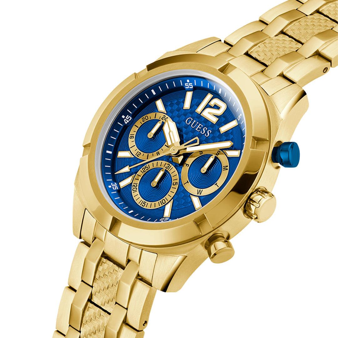 Guess Multifunction Gold Tone Blue Dial Men's Watch | GW0714G2