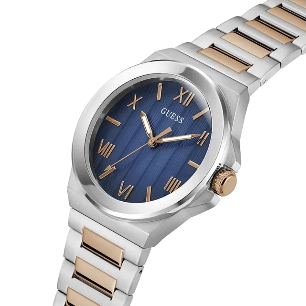 Guess Vinyl Two Tone Blue Dial Quartz Men's Watch GW0789G4