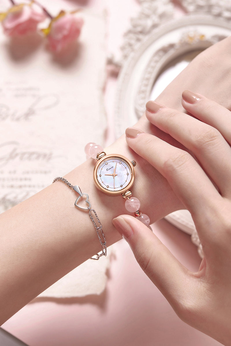 Kimio Pink Pearl Strap White Dial Ladies Watch | K6553S-XZ1RLW